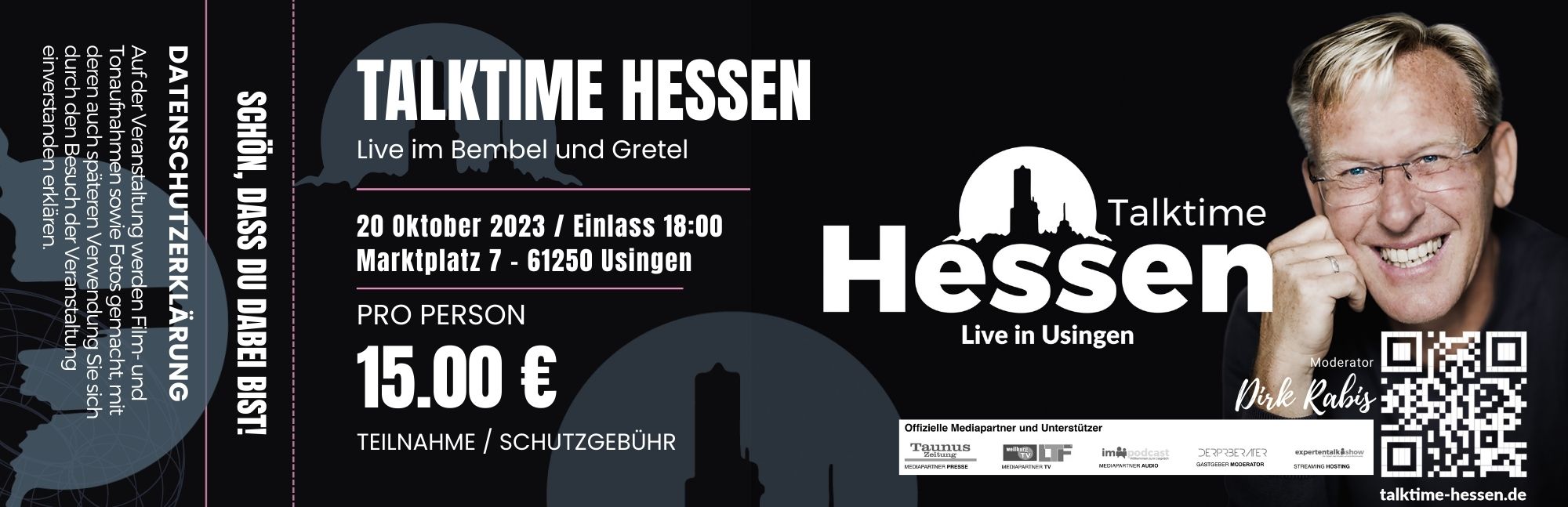 Talktime Hessen Ticket Buchung zur Talkshow am 20-10-23 im Bembel und Gretel Ankuendigung-04-09-23