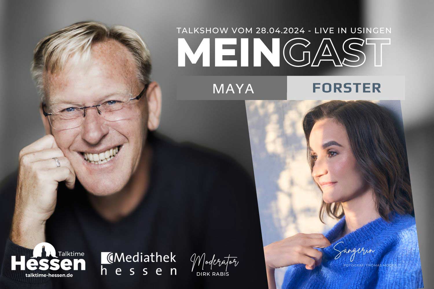 Maya Forster Live bei Talktime Hessen Talkshow / Moderator Dirk Rabis